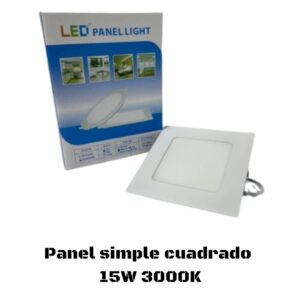 Panel Simple Cuadrado 15W 3000K